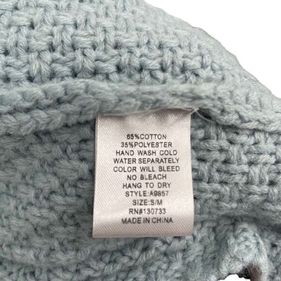 Umgee Oversized Slouchy Open Front Cardigan Sweater Blue S/M - Picture 6 of 6